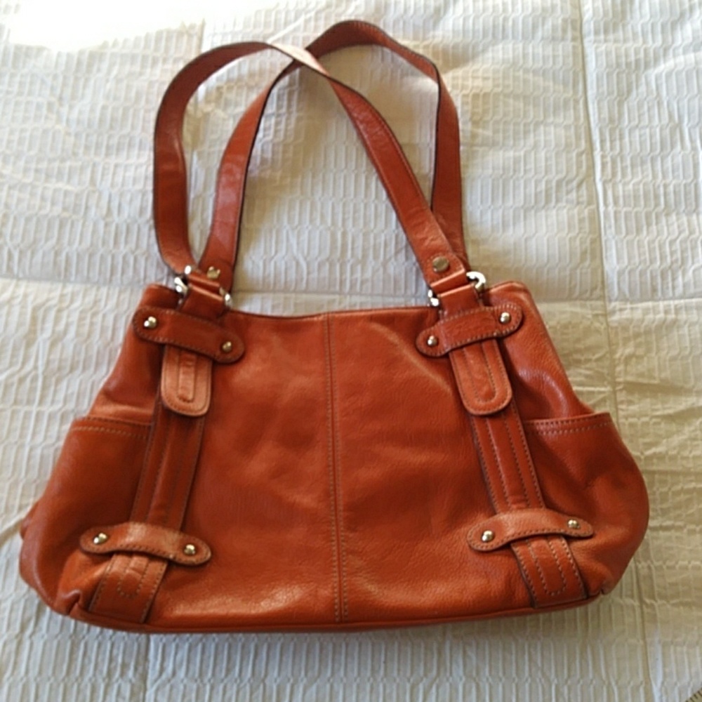 Tignanello orange leather bag
